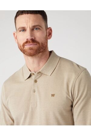 Wrangler WRG LS Refined Polo Lead Grey Grijs Grijs
