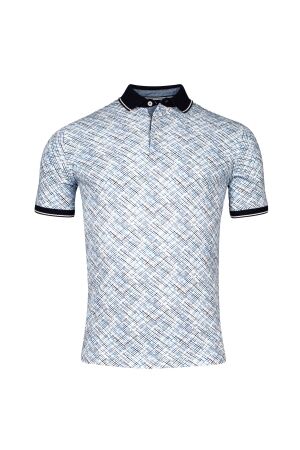 Baileys Pique Allover check of Lines 95/5% Co/Elas Bright Cobalt Bright Cobalt