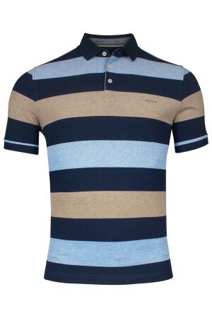 Baileys Polo 2-tone Pique y/d stripes 100%Co 64 Bright Cobalt 64 Bright Cobalt