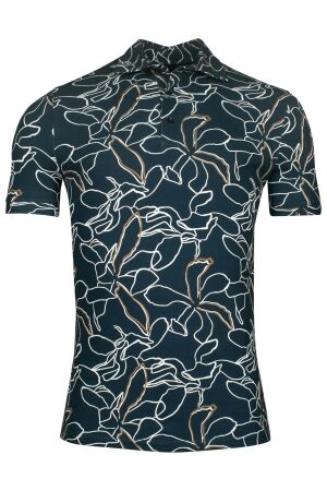 Giordano Polo Stretch Flower print Pique 60 Navy 60 Navy