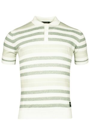 Giordano Knitted Polo Melange Stripes 100% Co 70 Appel Green 70 Appel Green