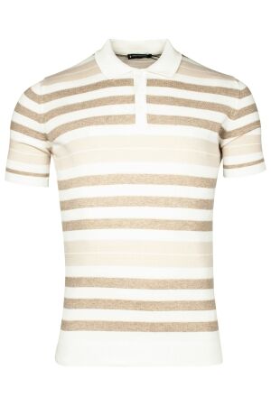 Giordano Knitted Polo Melange Stripes 100% Co 80 Sand 80 Sand