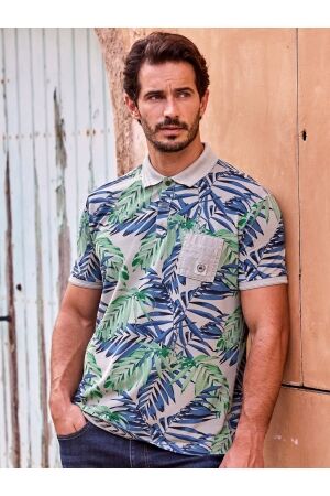 Lerros Pique Polo Print 633 Tinted Grey 633 Tinted Grey