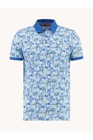 A Fish Named Fred Polo abstract city 95/5% Cotton/Elas 302 Olive Green 302 Olive Green