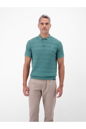 Lerros Polo Knit Structure 100% Co 662 SOFT TEAL 662 SOFT TEAL