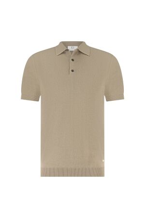 Born with Appetite WOLF knitted polo 85/10/5% Co/Silk/Linen 2500 Sand 2500 Sand