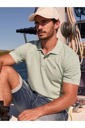 Lerros Polo Garment Dye Jacquard 613 Bay Green 613 Bay Green