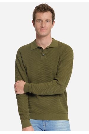 No Excess Pullover Polo Buttons Jacquard Knit 152 Moss 152 Moss