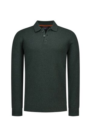 NZA New Zealand Auckland POLO LONG SLEEVE COTTON WOOL 1784 DARK HUNTER MELANGE 1784 DARK HUNTER MELANGE NZA New Zealand Auckland POLO LONG SLEEVE COTTON WOOL 1784 DARK HUNTER MELANGE 1784 DARK HUNTER MELANGE
