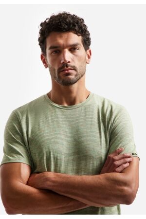 No Excess T-Shirt Crewneck Space Dyed Stripe 050 Green 050 Green