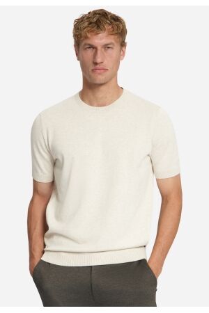 No Excess Pullover Short Sleeve Crewneck Melange 014 Stone 014 Stone