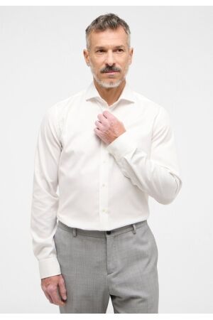 Eterna Twill Cover Shirt Slim Fit Ecru Ecru