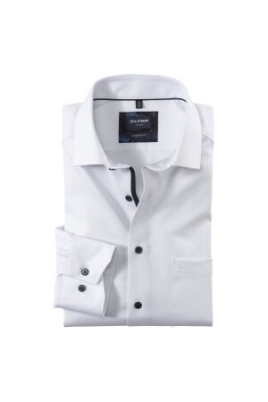 Olymp Luxor Modern Fit Faux Uni Weiss Wit Wit