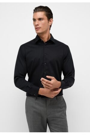 Eterna Performance Shirt Modern Fit Zwart Zwart