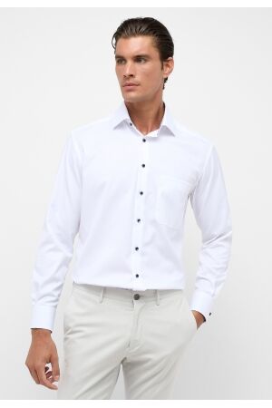 Eterna Twill Cover Shirt Comfort Fit Wit Wit