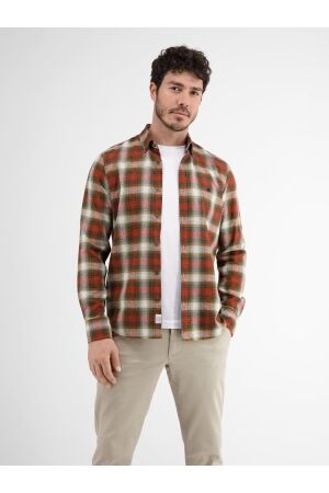 Lerros Casual Stretch Check Dried Tabac Rood Rood