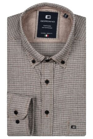 Giordano B.d. Brushed Pied-de-Poule Regular 82 Light Brown 82 Light Brown