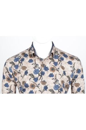 Eden Valley Button Under 100%Co Modern Fit Brown Brown