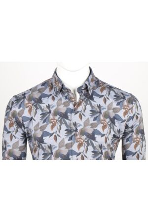 Eden Valley Button Under 100%Co Modern Fit Blue Blue