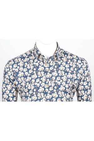 Eden Valley Button Under 100%Co Modern Fit Navy Navy