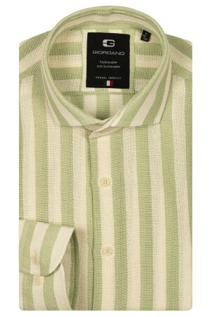Giordano Cutaway Structured Stripe 100% Co 70 Appel Green 70 Appel Green