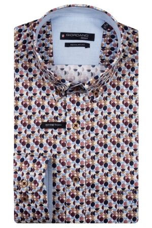 Giordano Ivy B.d. Satin strech geometric print 40 Deep Mauve 40 Deep Mauve