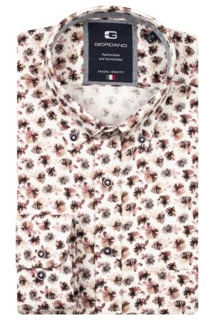 Giordano Brando B.d. Soft brushed twill flower print 40 Deep Mauve 40 Deep Mauve