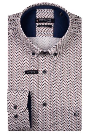 Giordano Ivy B.d. Satin strech graphic print 40 Deep Mauve 40 Deep Mauve