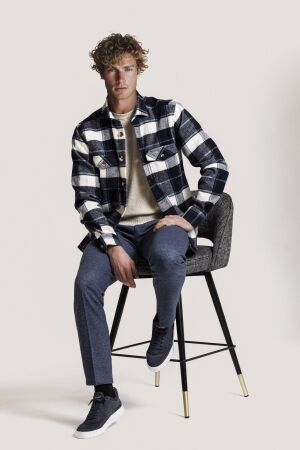 Giordano Salerno Overshirt Big Wooltouch Check 60 Navy 60 Navy