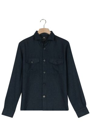 Giordano Salerno Overshirt Wooltouch Melange Twill 60 Navy 60 Navy