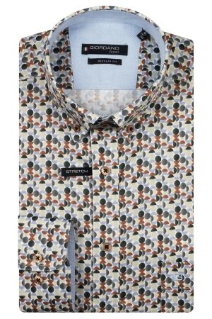 Giordano Ivy B.d. Satin strech geometric print 70 Green 70 Green