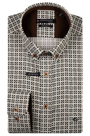 Giordano Ivy B.d. Satin strech graphic print 70 Green 70 Green