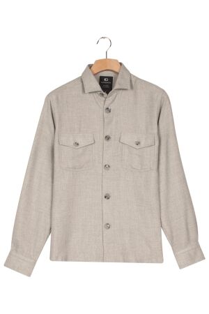 Giordano Salerno Overshirt Wooltouch Melange Twill 91 Soft Grey 91 Soft Grey