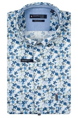 Giordano B.d. Satin Stretch Flower Print 97/3% 70 Green 70 Green