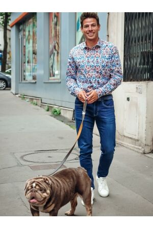 A Fish Named Fred Shirt art nouveau 97/3% Co/Elas 607 Cobalt 607 Cobalt