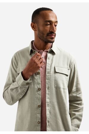No Excess Overshirt Full Button 2-Tone With Linen 044 Taupe 044 Taupe