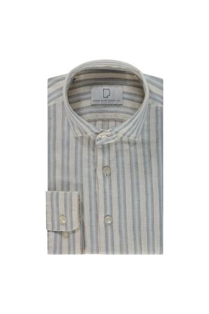 Born with Appetite AVENUE Stripe shirt LS Linen Cotton 9901 Beige 9901 Beige