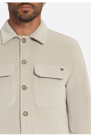No Excess Overshirt Full Button Rib Sweat 122 Cement 122 Cement