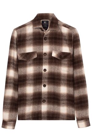 Giordano Overshirt Melange Check 80 Chocolate Brown 80 Chocolate Brown