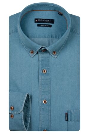 Giordano Long Sleeve b.d. Soft washed denim 61 Light Blue 61 Light Blue