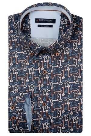 Giordano Long Sleeve b.d. Satin Stretch 60 Navy 60 Navy