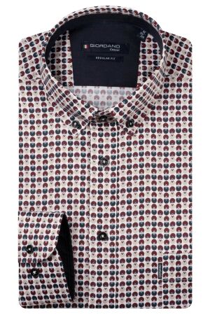 Giordano Long Sleeve b.d. Satin Stretch 40 Dark Red 40 Dark Red
