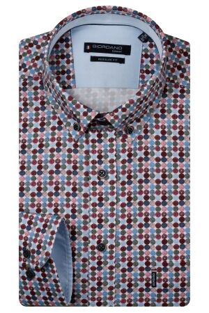 Giordano Long Sleeve b.d. Soft brushed Twill 40 Dark Red 40 Dark Red
