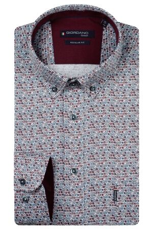 Giordano Long Sleeve b.d. Satin Stretch 40 Dark Red 40 Dark Red
