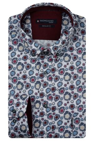 Giordano Long Sleeve b.d. Satin Stretch 40 Dark Red 40 Dark Red
