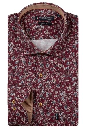 Giordano Long sleeve semi cutaway Soft satin 30 Burgundy 30 Burgundy