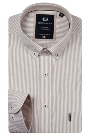 Giordano Long Sleeve b.d. Peached Oxford 82 Dark Camel 82 Dark Camel