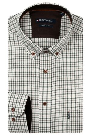Giordano Long Sleeve b.d. Soft Twill Check 70 Green 70 Green