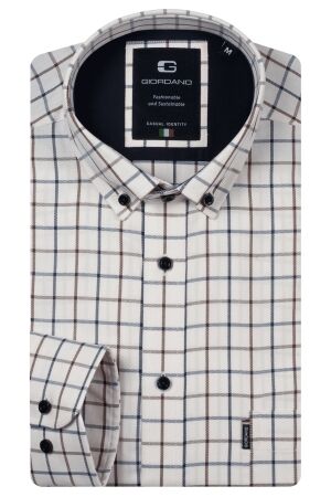 Giordano Long Sleeve b.d. Soft Twill Check 60 Navy 60 Navy