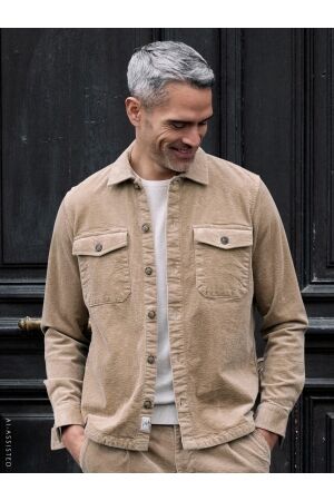 Lerros Overshirt Corduroy 139 Gravel Beige 139 Gravel Beige